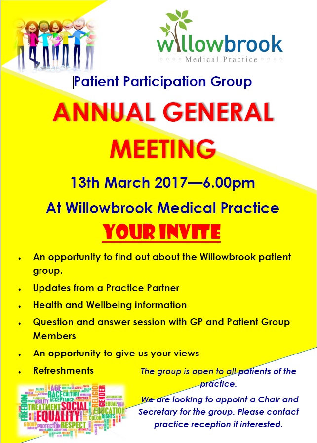 PPG Annual General Meeting Invitation « Willowbrook Medical Practice